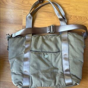 Fabletics Khaki and Brown gym Bag